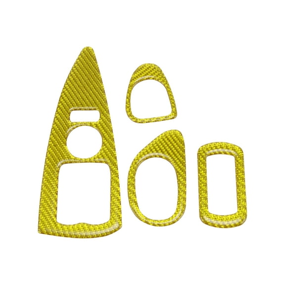 Unique Bargains Window Lift Switch Panel Trim Cover for Corvette C6 2005-2013 Front Left Right Car Door Window Control Button Sticker Carbon Fiber Yellow