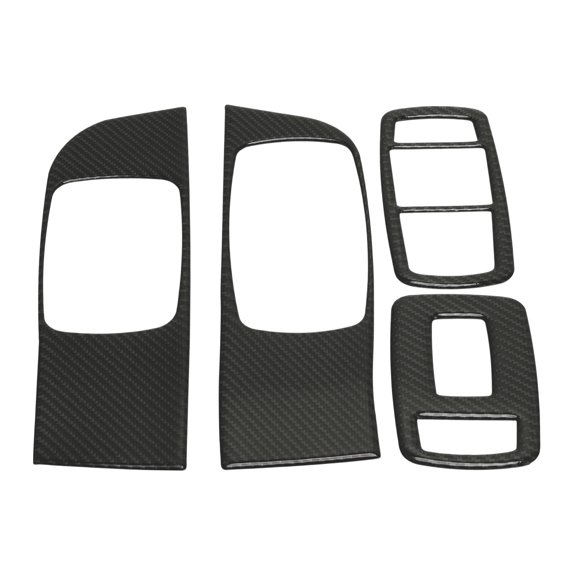 Unique Bargains Window Lift Switch Panel Trim Cover for Dodge Challenger 2015-2023 Front Left Right Car Door Window Control Button Sticker Carbon Fiber Black