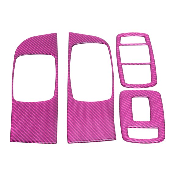 Unique Bargains Window Lift Switch Panel Trim Cover for Dodge Challenger 2015-2023 Front Left Right Car Door Window Control Button Sticker Carbon Fiber Purple