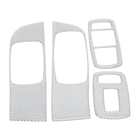 Unique Bargains Window Lift Switch Panel Trim Cover for Dodge Challenger 2015-2023 Front Left Right Car Door Window Control Button Sticker Carbon Fiber Silver Tone