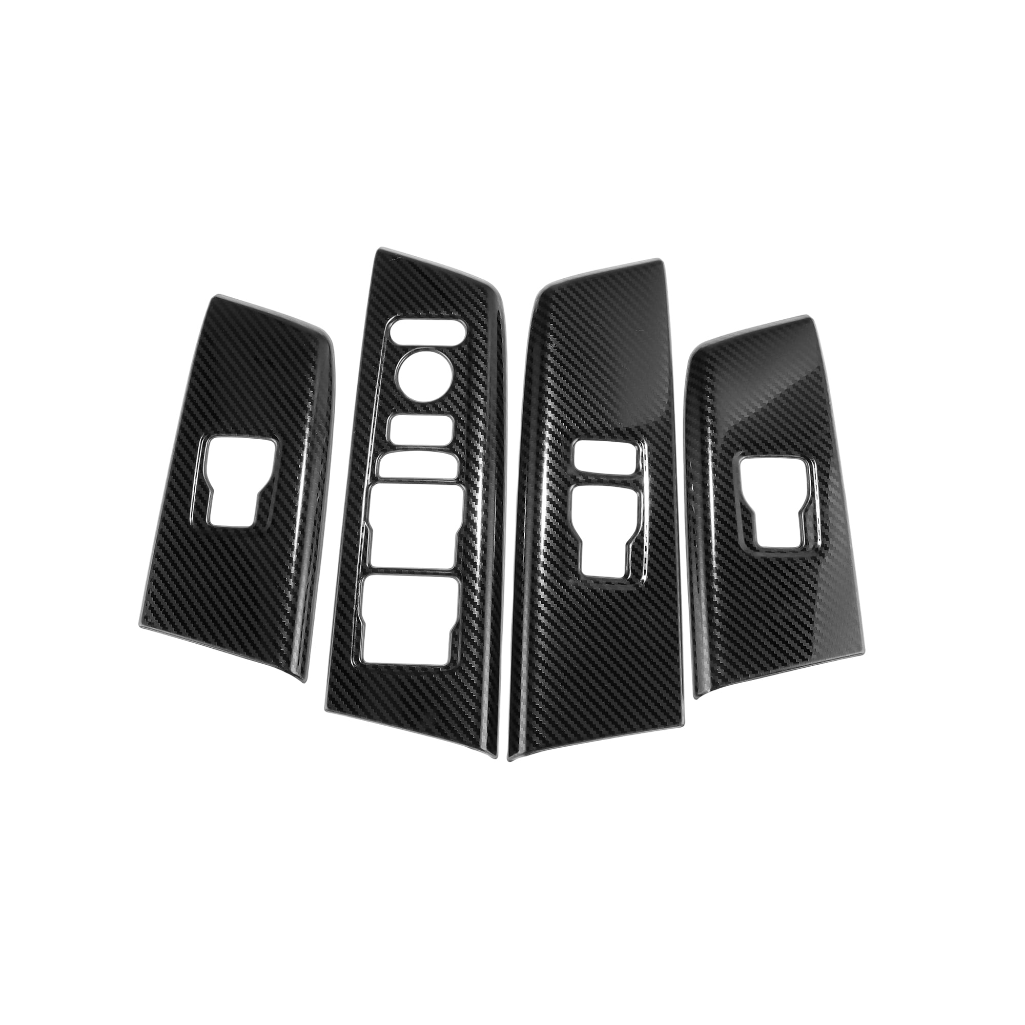 Unique Bargains Window Lift Switch Panel Trim Cover for Honda CRV 23-25 Front Rear Car Door Window Control Button Interior Accessories Carbon Fiber Black