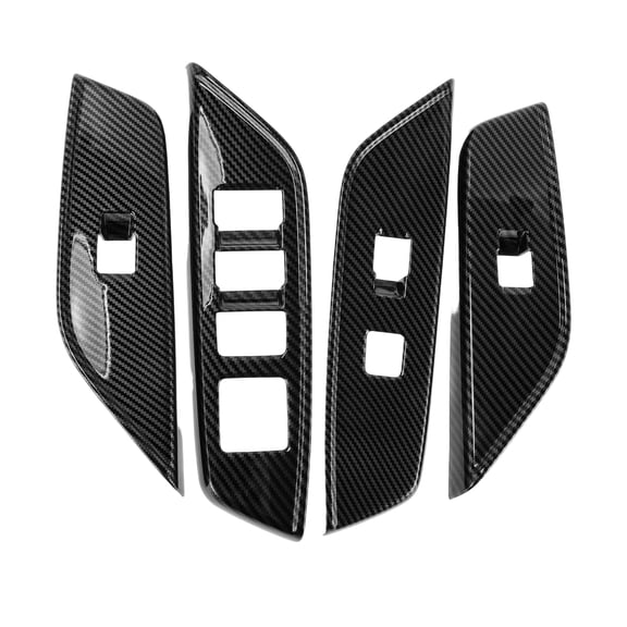 Unique Bargains Window Lift Switch Panel Trim Cover for Lexus ES 200 2018-2023 Front Rear Car Door Window Control Button Interior Accessories Carbon Fiber Black