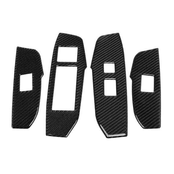 Unique Bargains Window Lift Switch Panel Trim Cover for Lexus NX 200 2014-2019 Front Rear Car Door Window Control Button Interior Accessories Carbon Fiber Black