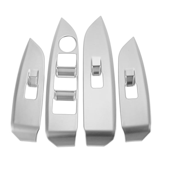 Unique Bargains Window Lift Switch Panel Trim Cover for Mazda CX-3 2015-2018 Front Rear Car Door Window Control Button Interior Accessories Silver Tone