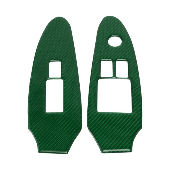 Unique Bargains Window Lift Switch Panel Trim Cover for Nissan 370Z Z34 20092020 Front Left Right Car Door Window Control Button Sticker Carbon Fiber Green