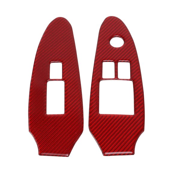 Unique Bargains Window Lift Switch Panel Trim Cover for Nissan 370Z Z34 20092020 Front Left Right Car Door Window Control Button Sticker Carbon Fiber Red