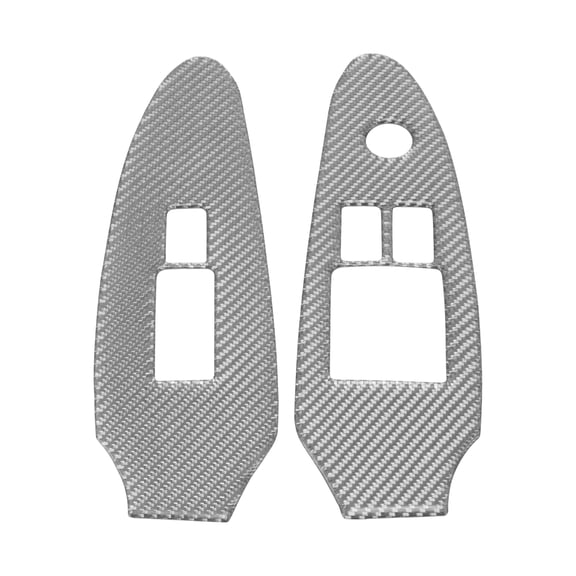 Unique Bargains Window Lift Switch Panel Trim Cover for Nissan 370Z Z34 20092020 Front Left Right Car Door Window Control Button Sticker Carbon Fiber Silver Tone