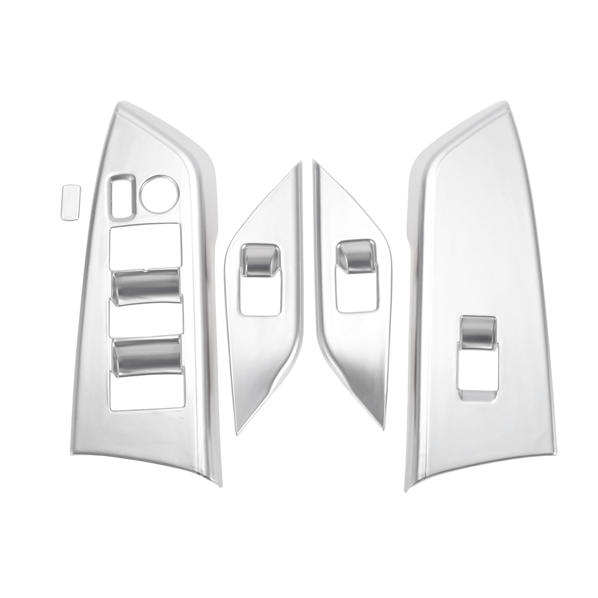 Unique Bargains Window Lift Switch Panel Trim Cover for Toyota Sienna 2021-2025 Front Rear Car Door Window Control Button Interior Accessories Matte Silver Tone