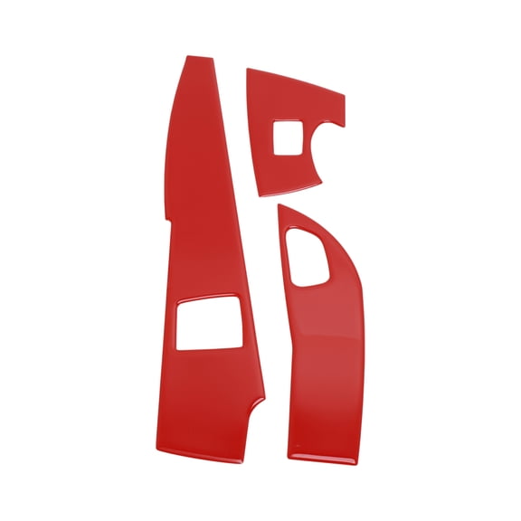 Unique Bargains Window Lift Switch Panel Trim Cover for Chevrolet Corvette C7 Z06 2014-2019 Front Rear Car Door Window Control Button Sticker Red