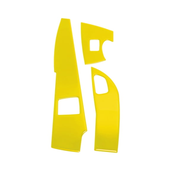 Unique Bargains Window Lift Switch Panel Trim Cover for Chevrolet Corvette C7 Z06 2014-2019 Front Rear Car Door Window Control Button Sticker Yellow