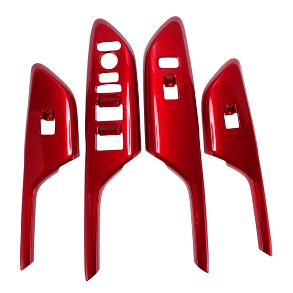 Unique Bargains Window Lift Switch Panel Trim Cover for Honda Civic 2016-2019 Front Rear Car Door Window Control Button Interior Accessories Red