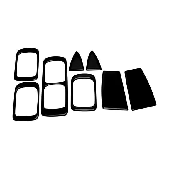 Unique Bargains Window Lift Switch Panel Trim Cover for Porsche Cayenne 2003-2010 Front Rear Car Door Window Control Button Sticker Piano Black