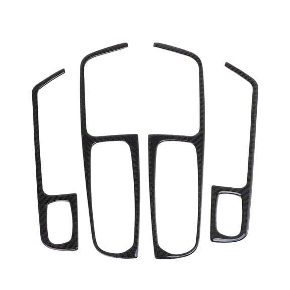 Unique Bargains Window Lift Switch Panel Trim Cover for Porsche Macan 2014-2021 Front Rear Car Door Window Control Button Sticker Carbon Fiber Black