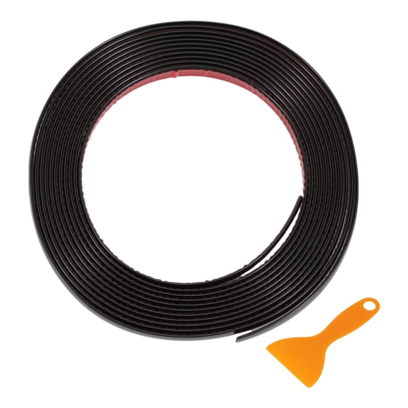 Unique Bargains Window Trim Strip Kit Exterior Car Bumper Door Body Self Adhesive Scratch-Proof Decorative Sticker 16.4ft x 0.59" Black 1 Set