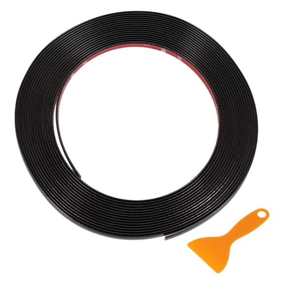 Unique Bargains Window Trim Strip Kit Exterior Car Bumper Door Body Self Adhesive Scratch-Proof Decorative Sticker 32.8ft x 0.39" Black 1 Set
