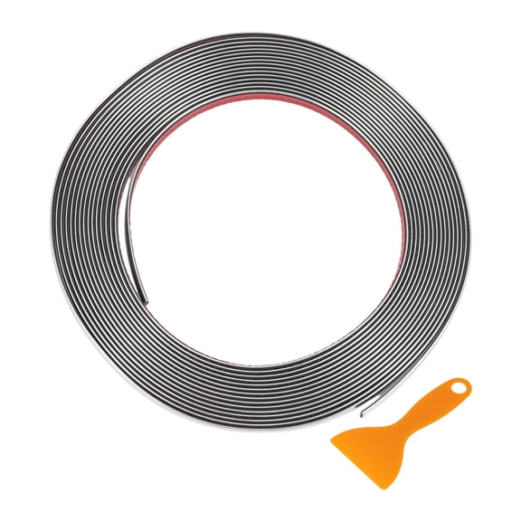 Unique Bargains Window Trim Strip Kit Exterior Car Bumper Door Body Self Adhesive Scratch-Proof Decorative Sticker 32.8ft x 0.39" Silver Tone 1 Set