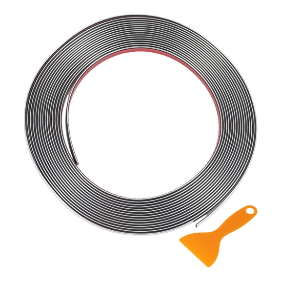 Unique Bargains Window Trim Strip Kit Exterior Car Bumper Door Body Self Adhesive Scratch-Proof Decorative Sticker 32.8ft x 0.71" Silver Tone 1 Set