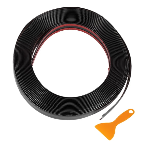 Unique Bargains Window Trim Strip Kit Exterior Car Bumper Door Body Self Adhesive Scratch-Proof Decorative Sticker 32.8ft x 1.18" Black 1 Set