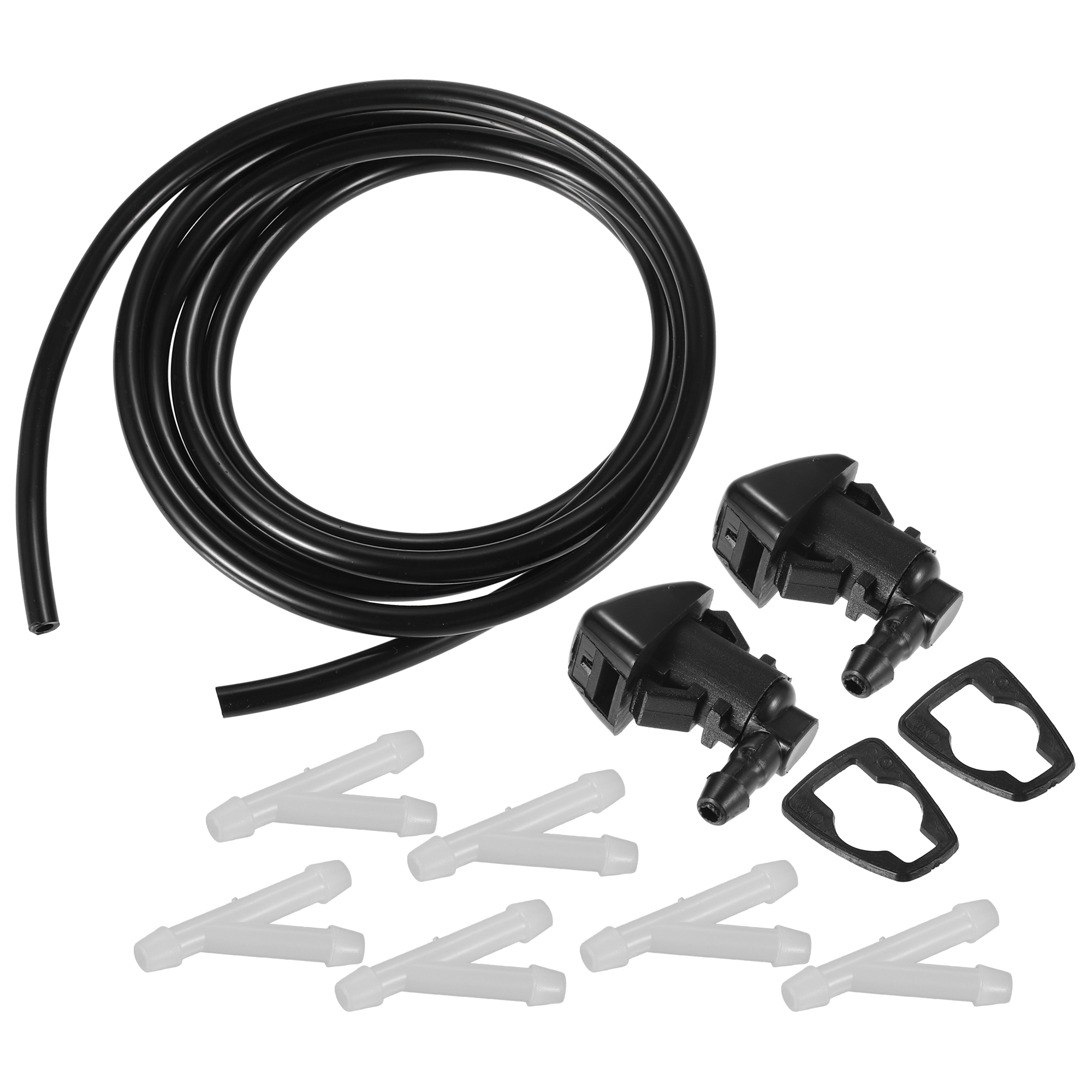 Unique Bargains Windshield Washer Nozzle for Ford Edge Black with Hose and Connectors