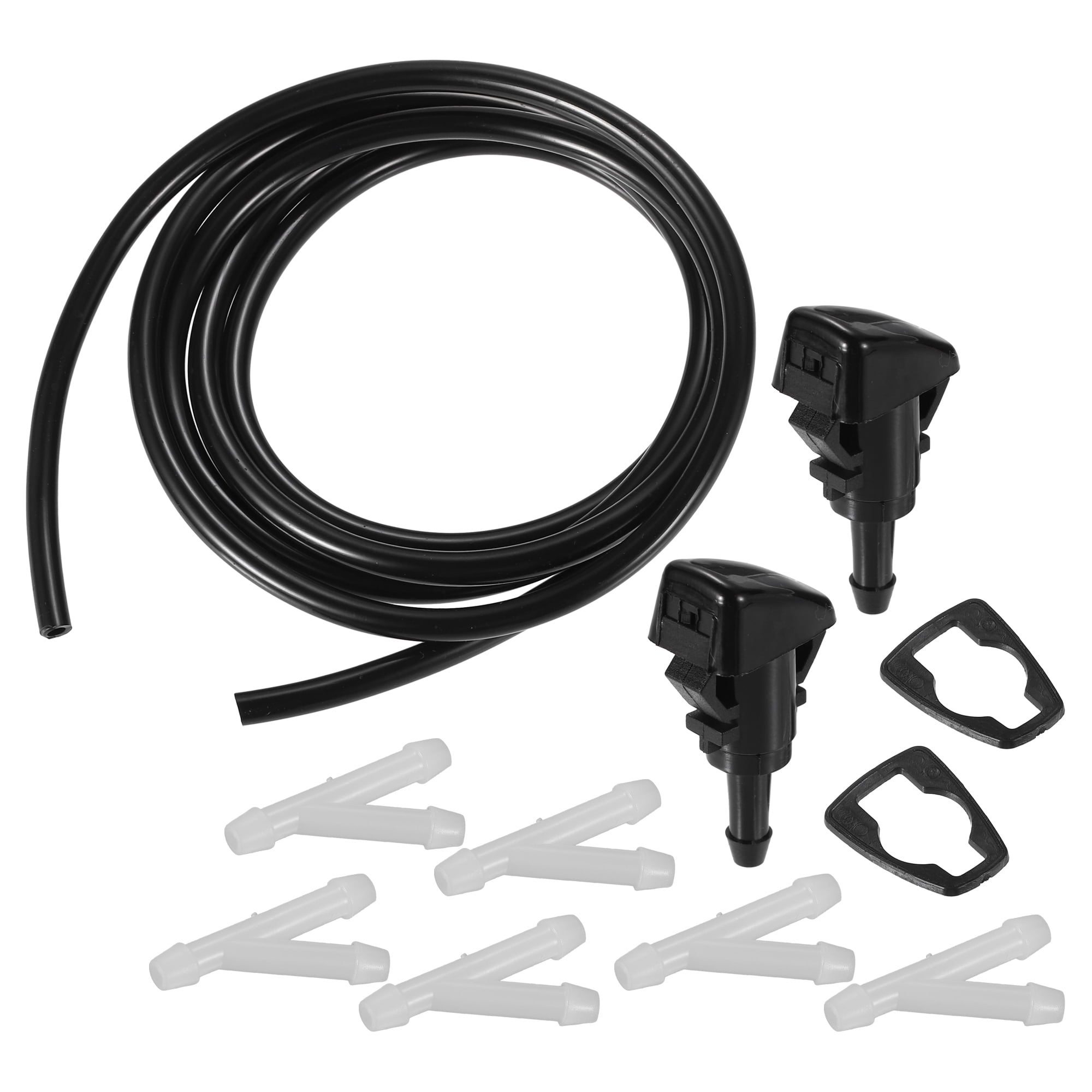 Unique Bargains Windshield Washer Nozzle for GMC Envoy Black with Hose and Connectors