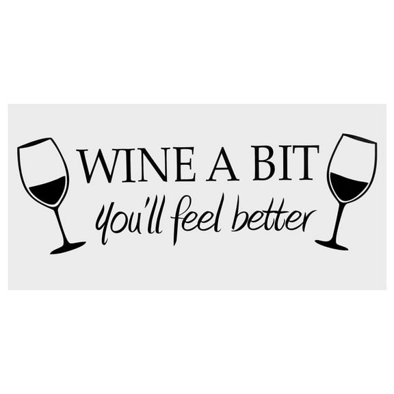 Unique Bargains Wine a Bit Paper Removable Wall Sticker DIY Art Decals for Home Office Decoration Black