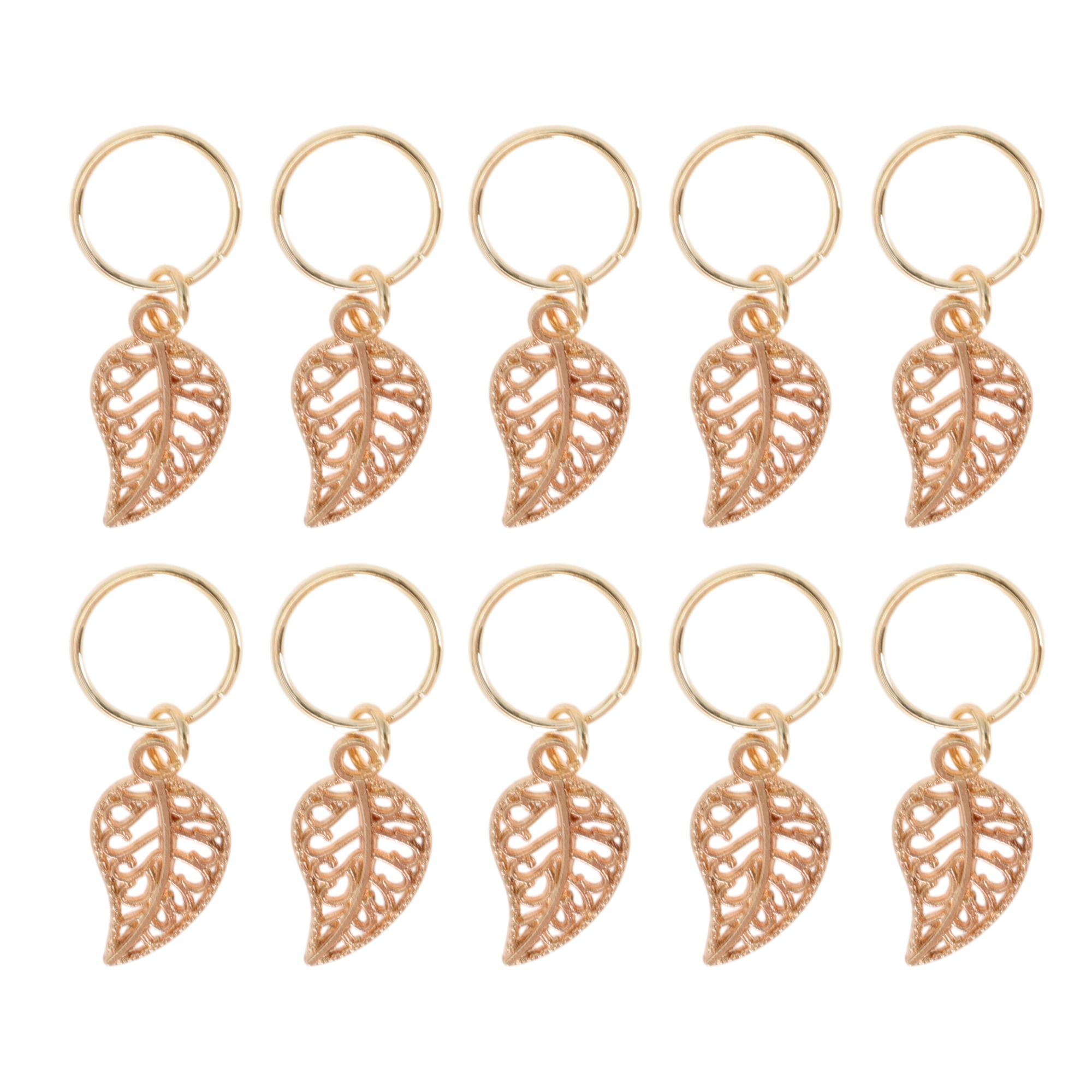 Unique Bargains Wings Hair Ring Pendants 10 Pcs [Small Leaves]
