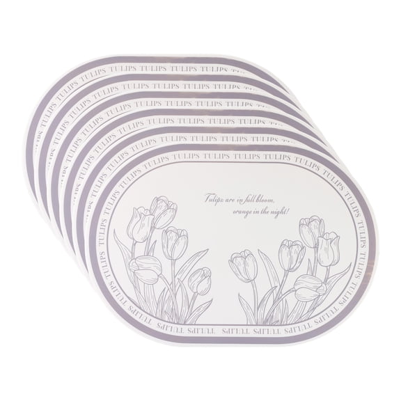 Unique Bargains Wipeable Set of 6 Leather Placemats for Dining Table Decor Light Gray