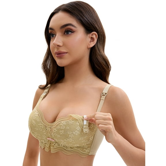 Unique Bargains Wirefree Maternity Bralette Nursing Bra B 36 Yellow