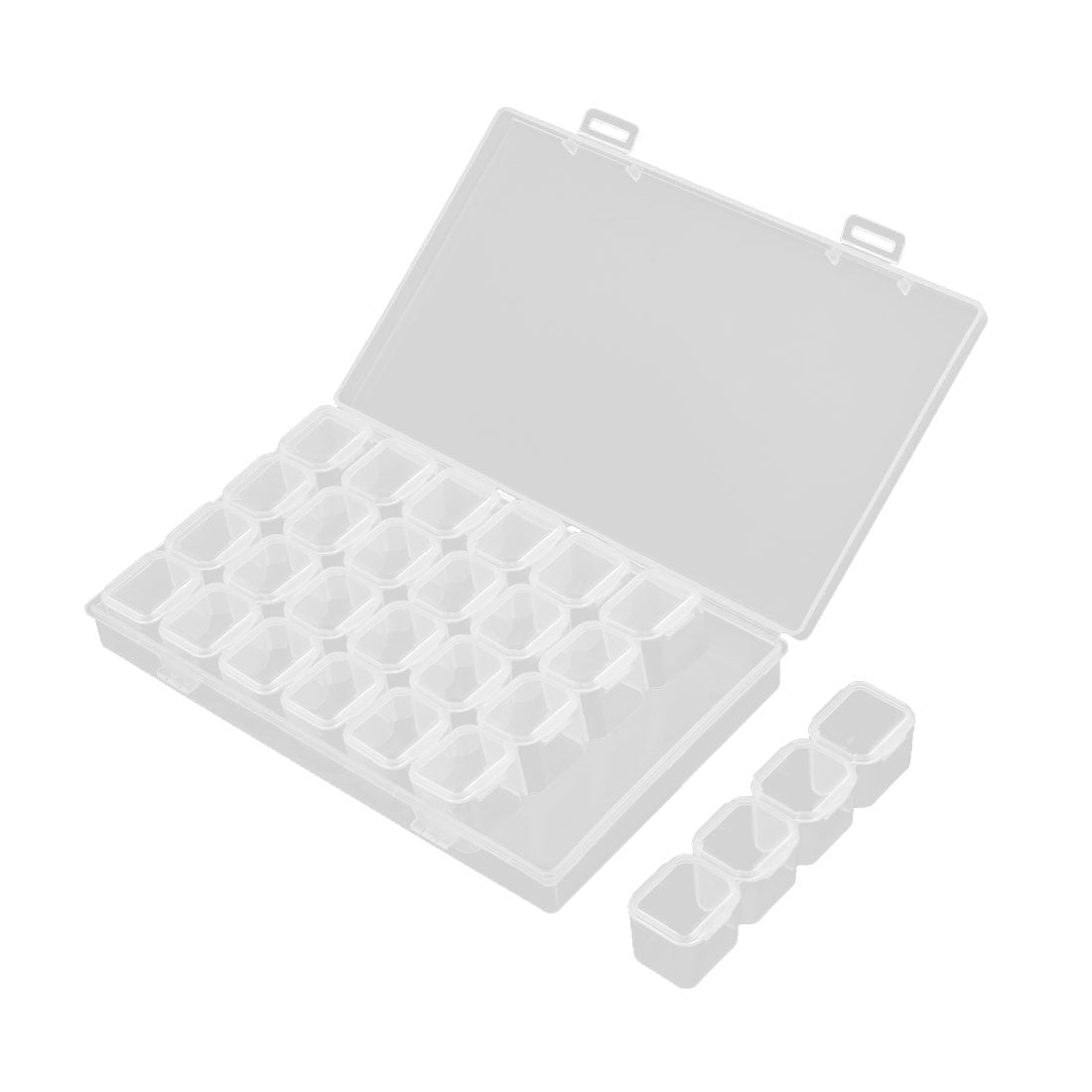 Unique Bargains Woman Plastic 7 Detachable Component Cosmetic Make Up Storage Case Box Clear