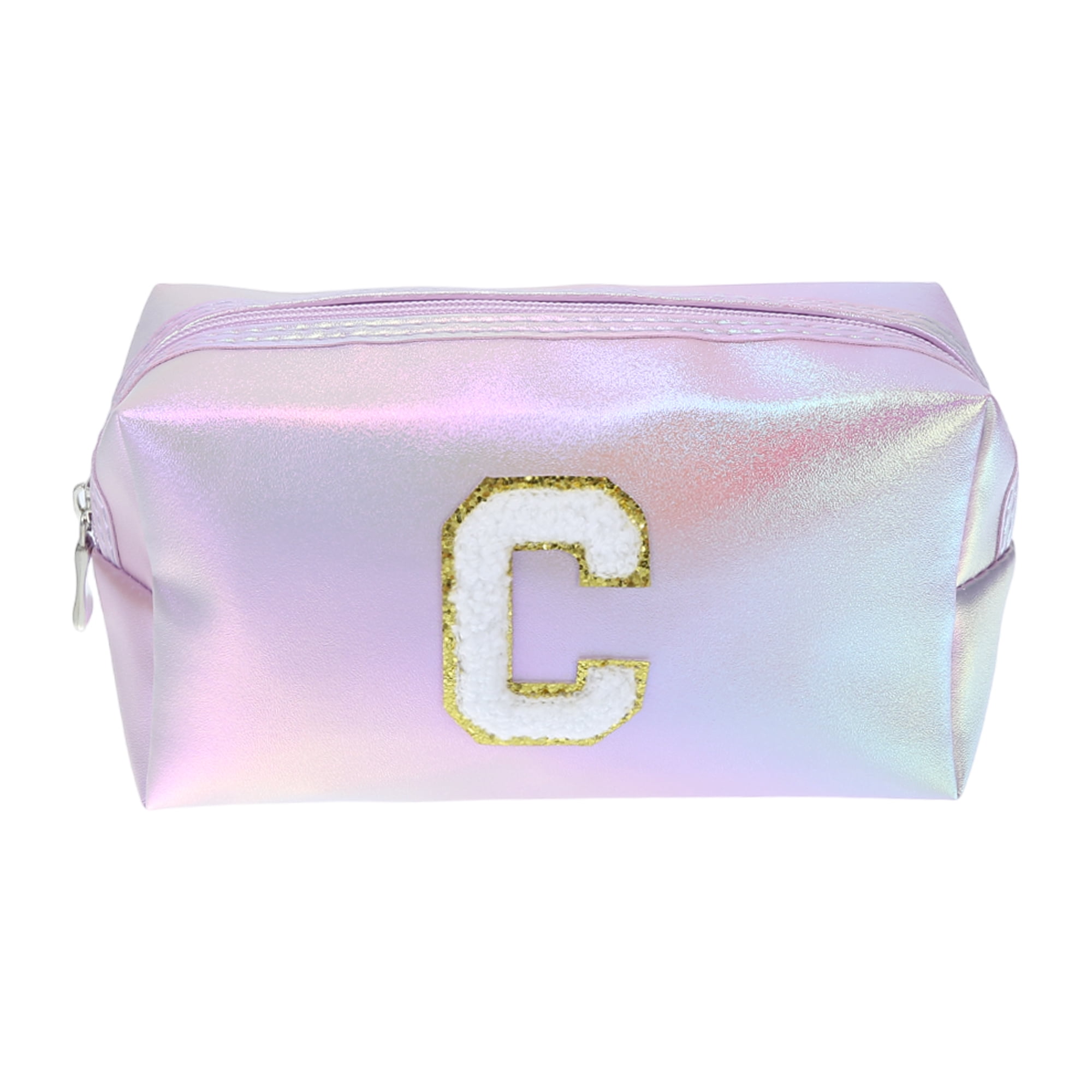 Unique Bargains Women Beatiful Durable Letter C Cosmetic Bag for Vacation Purple