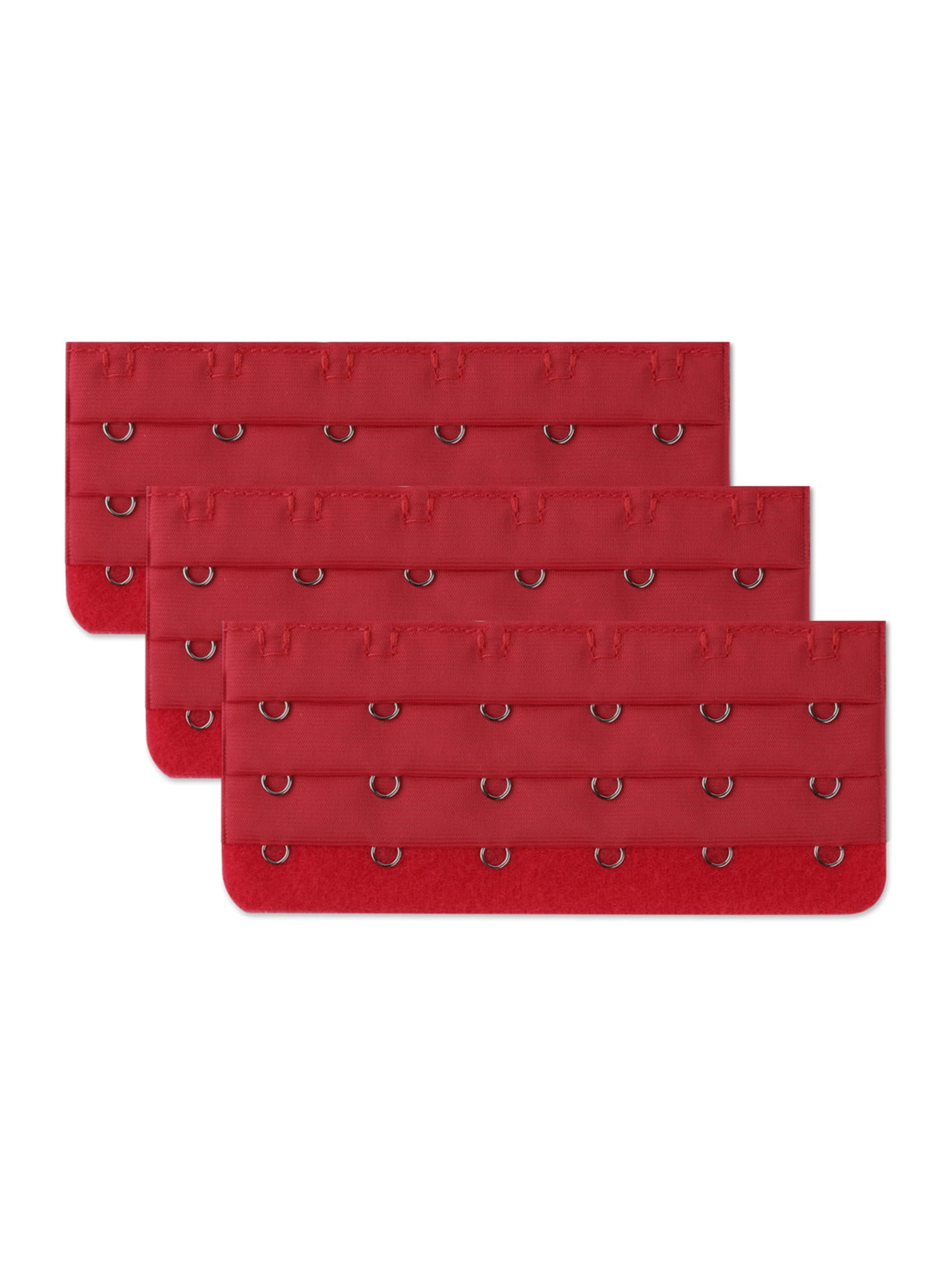 Unique Bargains Women's 3 Rows 5/6 Hooks Bra Extensions Red 3