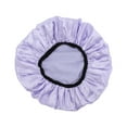 thumbnail image 1 of Unique Bargains Women Durable Solid Color Shower Cap for Bathroom Vacation Travel Light Purple Satin EVA, 1 of 2