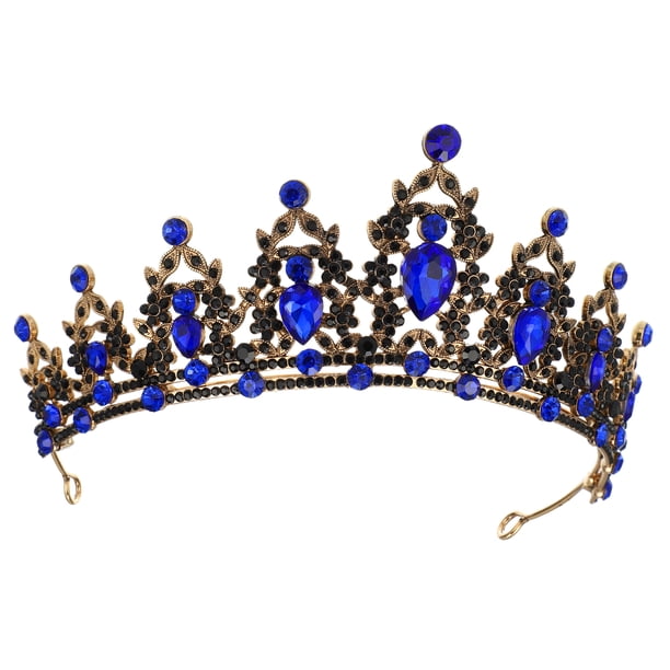 Women’s royal blue crown Royal Blue & Silver Crystal Bride Crown for Wedding  main image 3