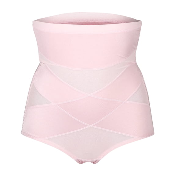 Unique Bargains 1 Pcs High Waist Women Slimming Body Shaping Tummy Control Shapewear Control Panties Underwear Pink XL