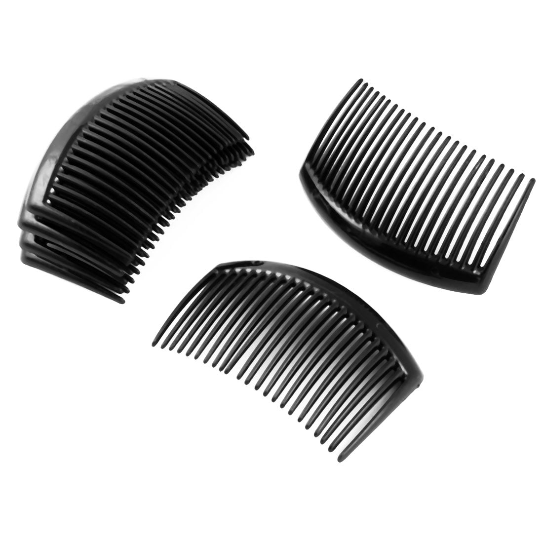 Unique Bargains Women Plastic Handmade 23 Tooth Hair Comb Clip DIY Jewelry Black 8 Pcs