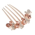 thumbnail image 1 of Unique Bargains Women Rhinestone Inlaid Flower Hair Comb, Hair Accessory, Rhinestone Butterfly Head Pieces Champagne, 1 of 7