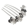 thumbnail image 1 of Unique Bargains Women Rhinestone Inlaid Flower Hair Comb, Hair Accessory, Rhinestone Butterfly Head Pieces Gray, 1 of 7