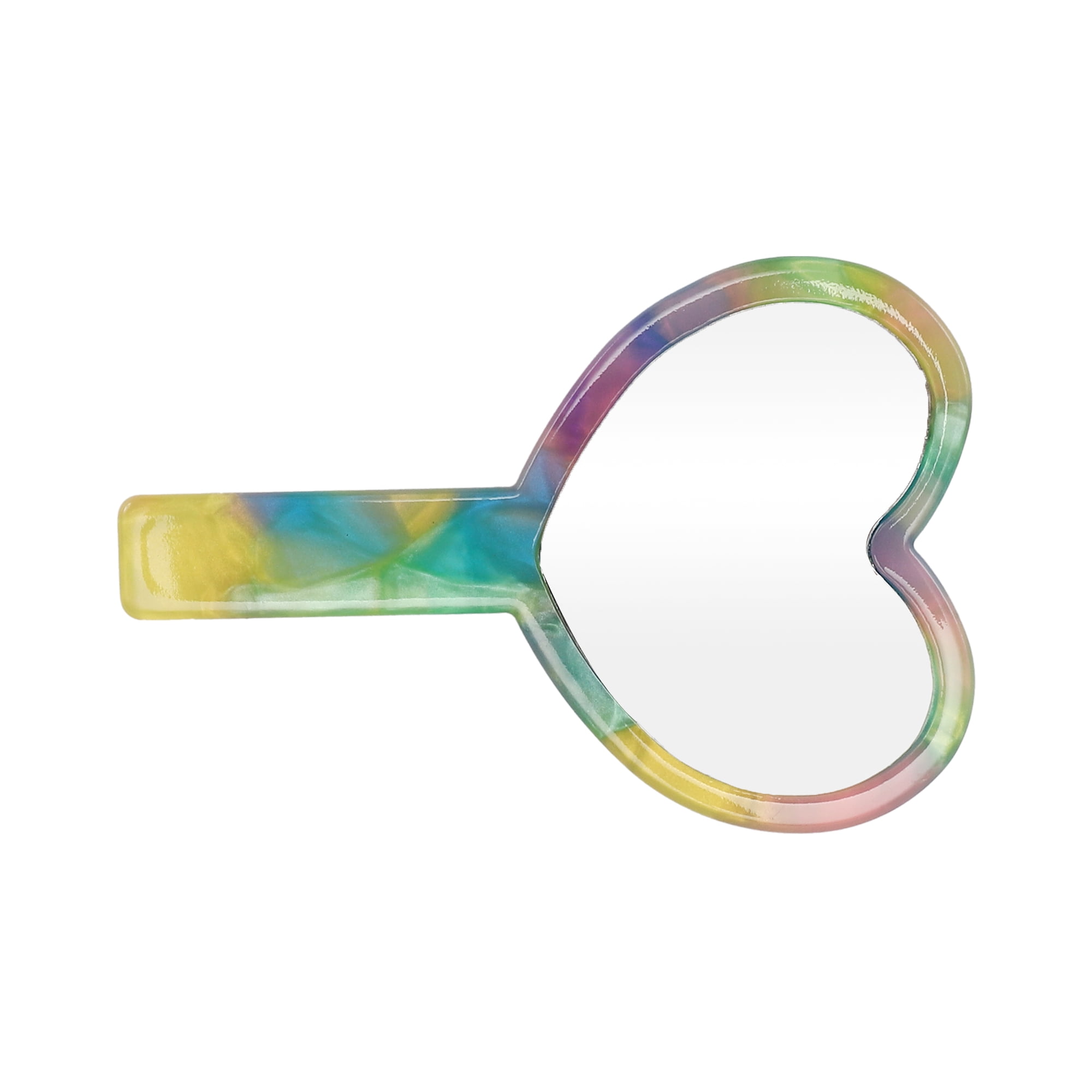 Unique Bargains Women Rose Shape Handheld Mirror Assorted Color