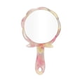thumbnail image 1 of Unique Bargains Women Rose Shape Handheld Mirror Pink Yellow Pink Yellow, 1 of 5