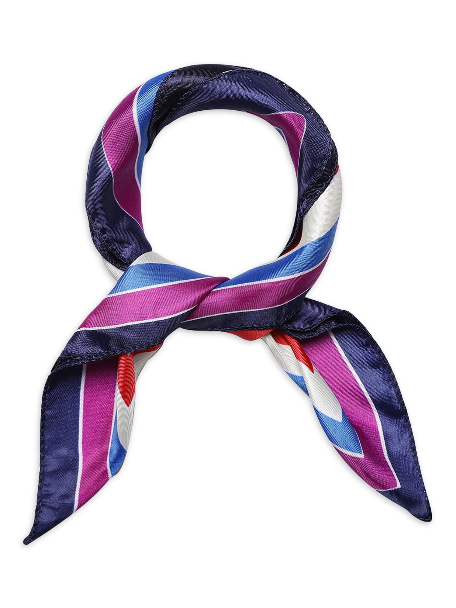 Unique Bargains Women Satin Print Square Scarves Kerchief Neck Scarves 20 x 20""