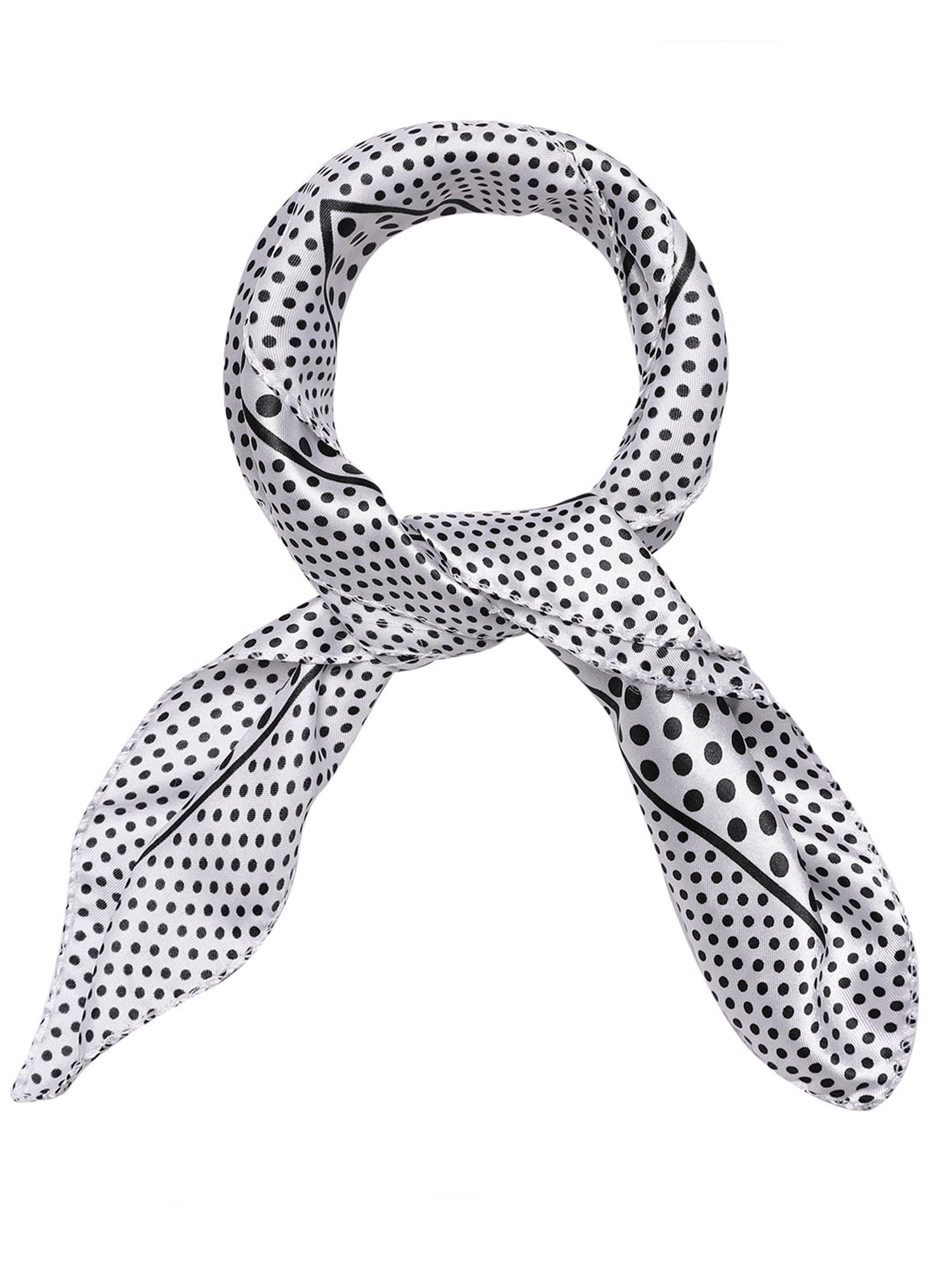 Unique Bargains Women Satin Print Square Scarves Kerchief Neck Scarves 20 x 20""