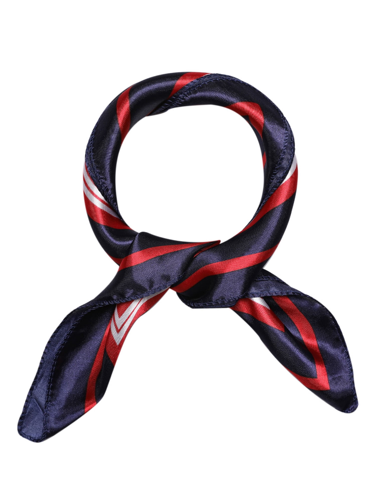 Unique Bargains Women Satin Print Square Scarves Kerchief Neck Scarves 20 x 20""