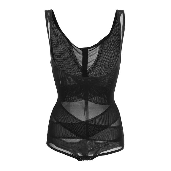 Unique Bargains Women Shapewear Tummy Control Full Bust Body Shaper Butt Lifter Thigh Slimmer Mesh Belt Black 3XL