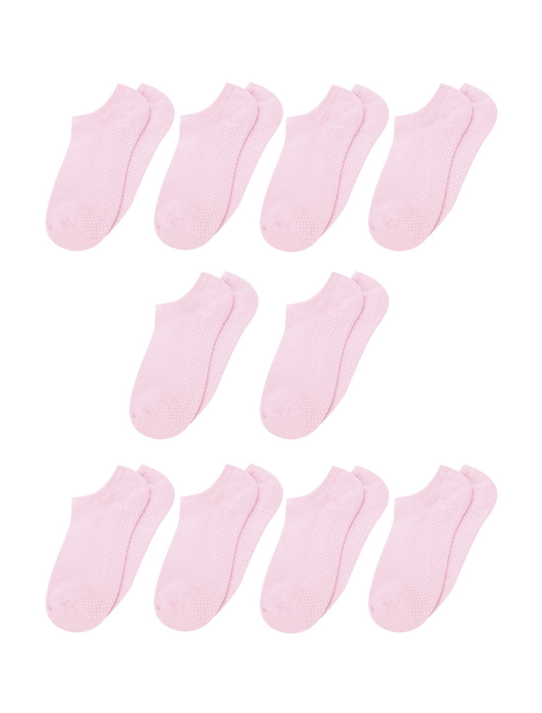 Unique Bargains Women Soft Low Cut Textured Sole Ankle Socks 10 Pairs Pink