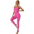 thumbnail image 1 of DARING DIVA Spaghetti Strap Leggings Rompers Workout Jumpsuit L Rose Red, 1 of 6