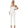 thumbnail image 1 of DARING DIVA Spaghetti Strap Leggings Rompers Workout Jumpsuit S White, 1 of 6