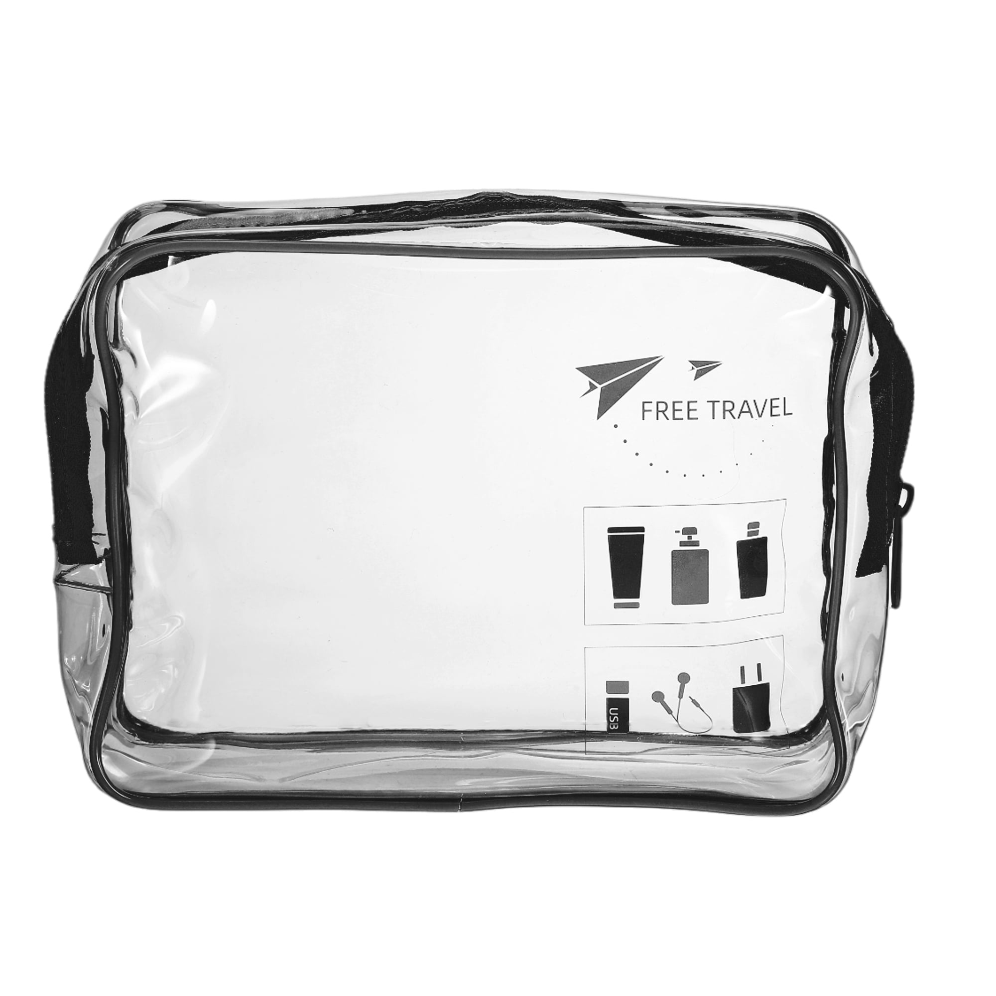 Unique Bargains Women Travel Makeup Bag for Vacation Camping Bathing Gym Black