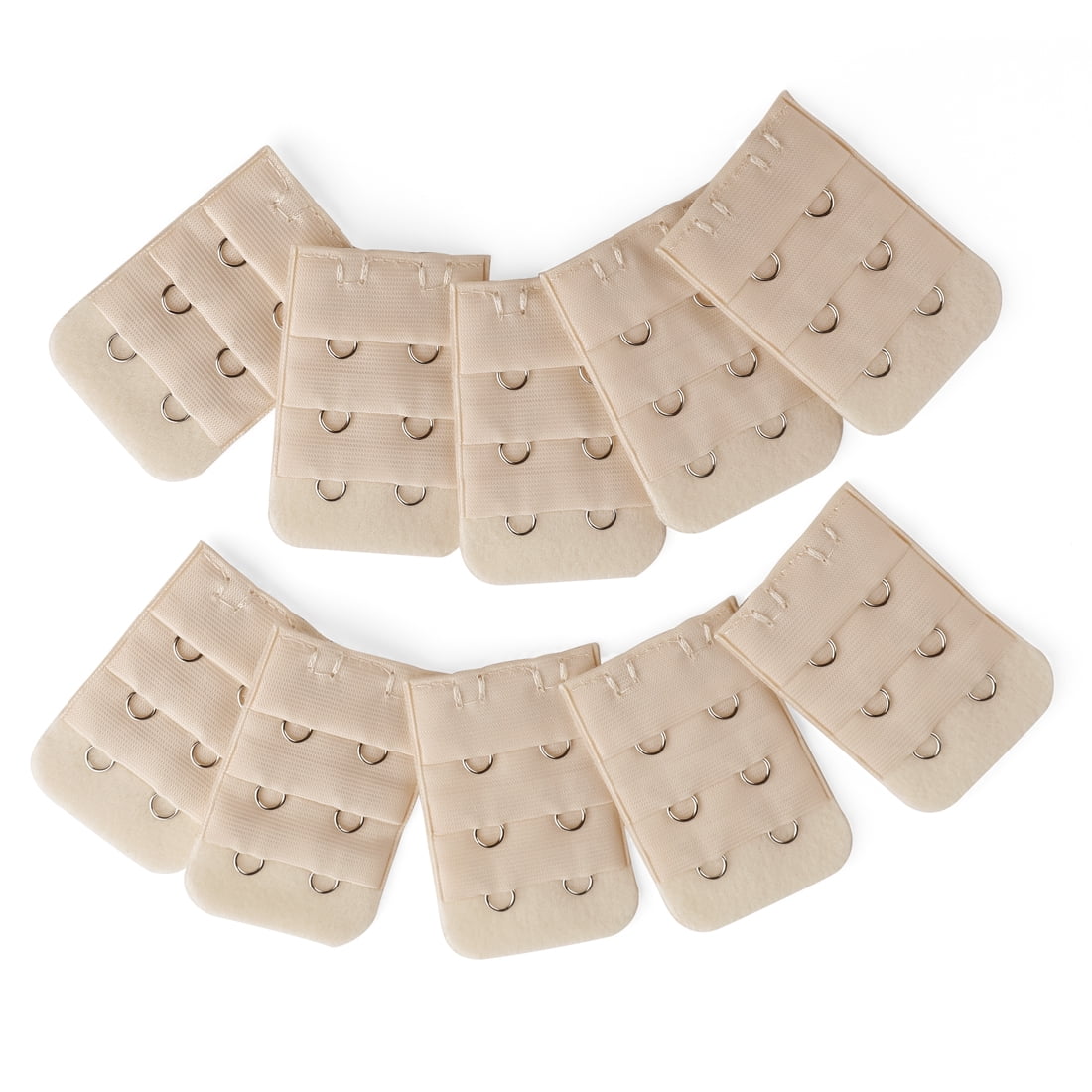Unique Bargains Bra Extender with 3 Rows and 2 Hooks Beige 10