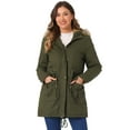 thumbnail image 1 of Unique Bargains Women Windproof Winter Parka Puffer Coat with Faux Fur Hood L Army Green, 1 of 6