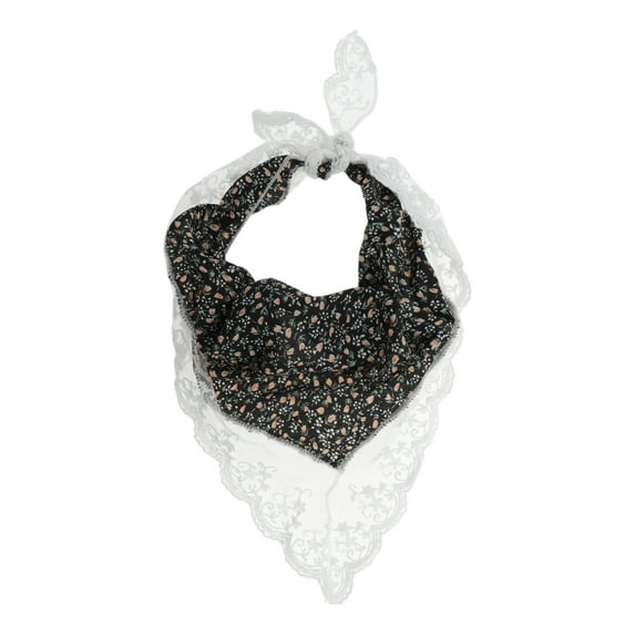 Unique Bargains Women's 1pc Cute Lace Headwrap with a Floral Ditsy Pattern Black